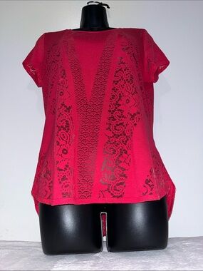 Apt. 9 Red Lace See Through Shirt